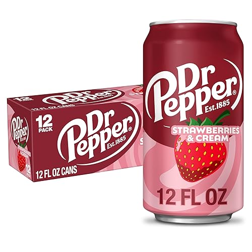 Dr Pepper Fresas y crema de soda, latas de 12 onzas líquidas, paquete de 12