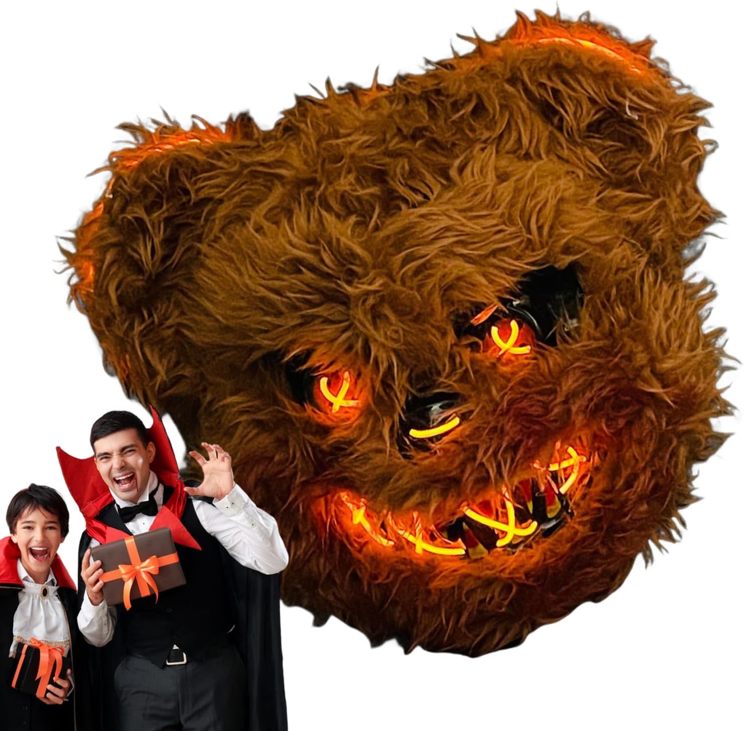 Animal Face Cover - Lighted, Spooky Bear Costume Accessory, Adjustable Bunny Masque, Creative Cosplay Wear | Masquerade