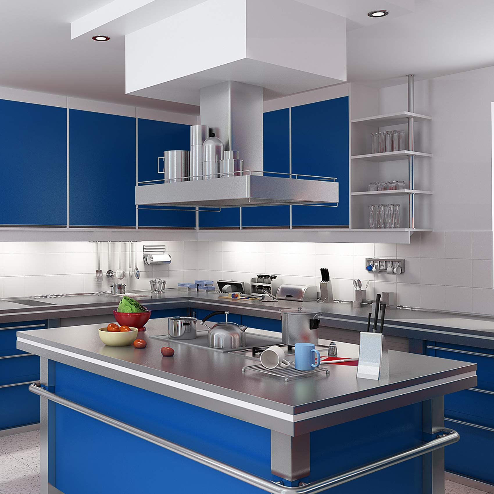 Lámina adhesiva para plóter (10 m x 63 cm, incluye rasqueta), brillante o mate, para muebles, cocina, baño, decoración (057 azul tráfico, mate)