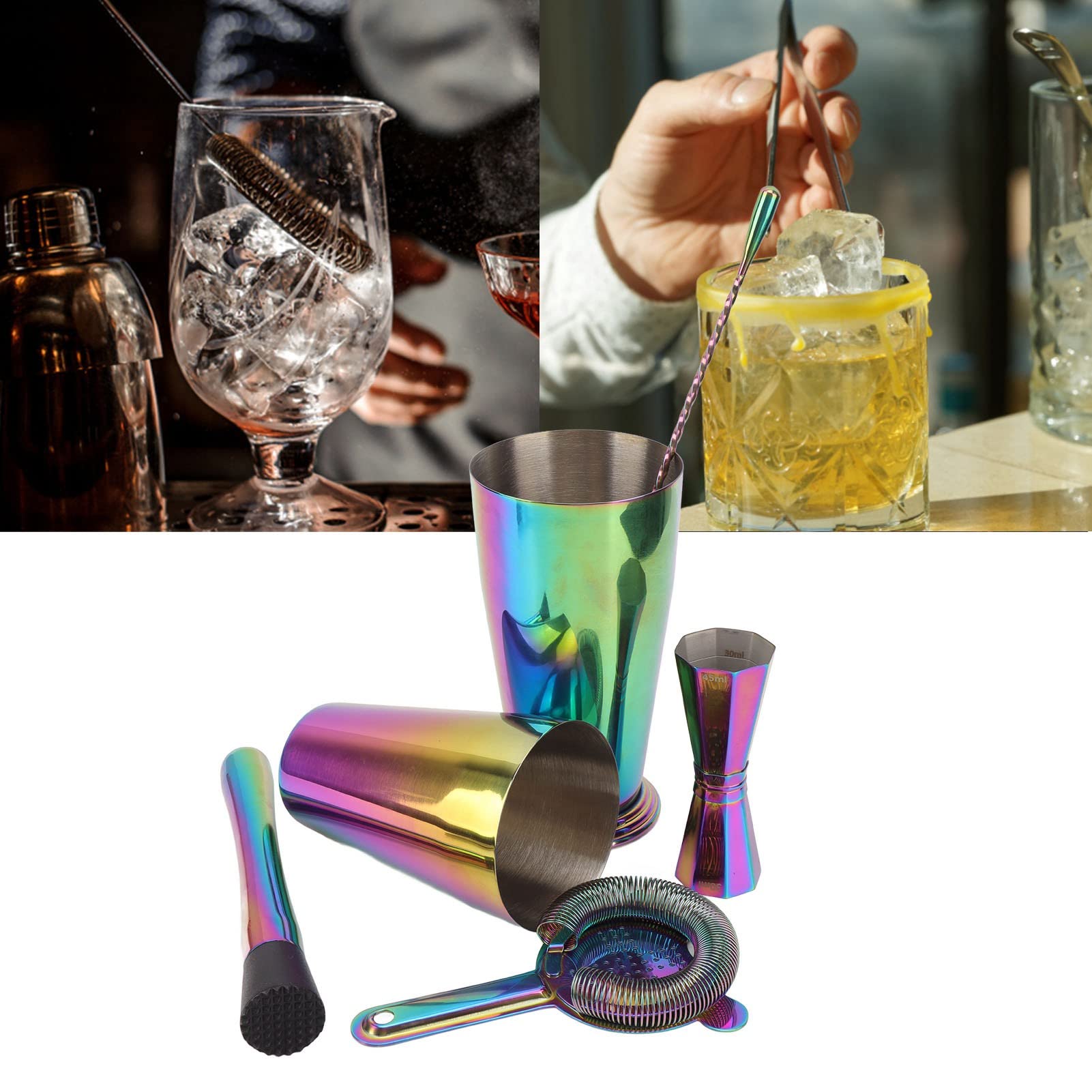 FLEXMAN Cocktail Shaker Set, Acciaio Inossidabile Drink Shaker, Home Bar Accessori, Cocktail Kit, Bartender Kit per Bar Ristorante
