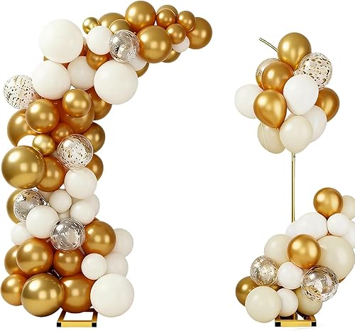 Soporte de arco de boda, juego de 2 soportes de arco de metal, 7.9 pies y 6.7 pies para arco de globos para boda, ceremonia, cumpleaños,