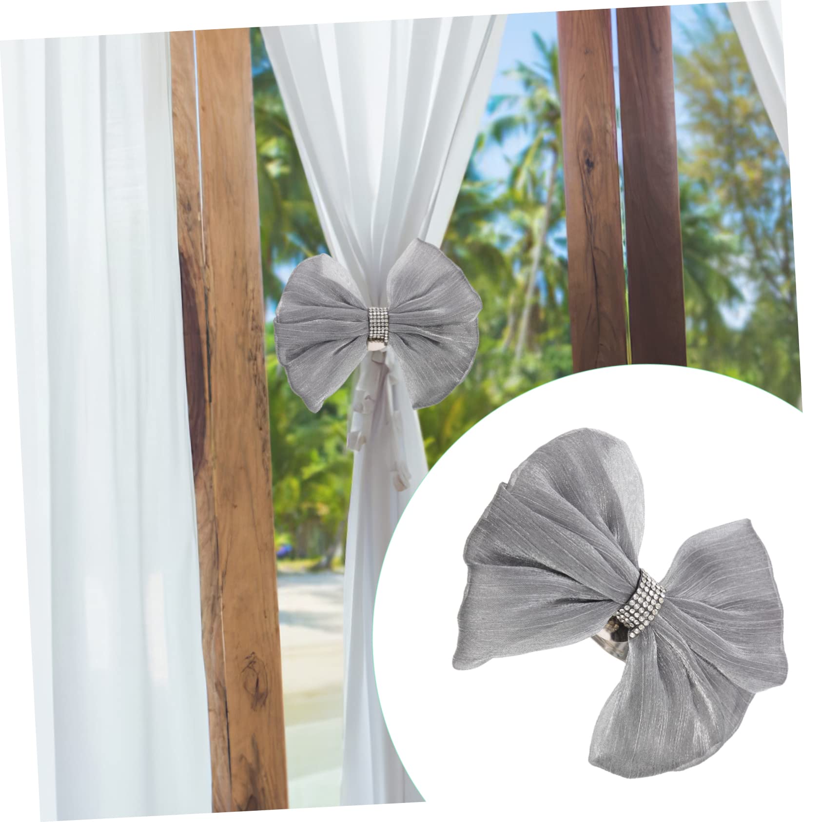 Abaodam 4pièces Élégant Nœud pour Rideaux Attaches Décoratives Boucle pour Fenêtres pour Voilages Et Douces Draperies