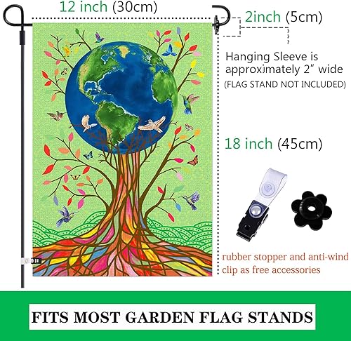 Miniatura 5 de AOKDEER - Banderas de jardín de arpillera de doble cara