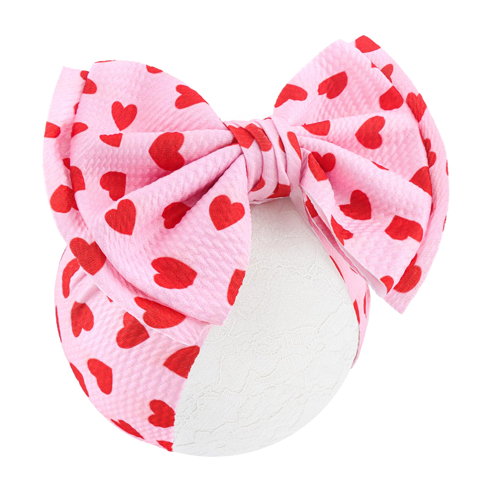 YanJie Baby Headband Bow Large Hair Bows Red Headband Wide Newborn Bows Pink Heart Handmade Hairbands Hair Accessories Gift Infant