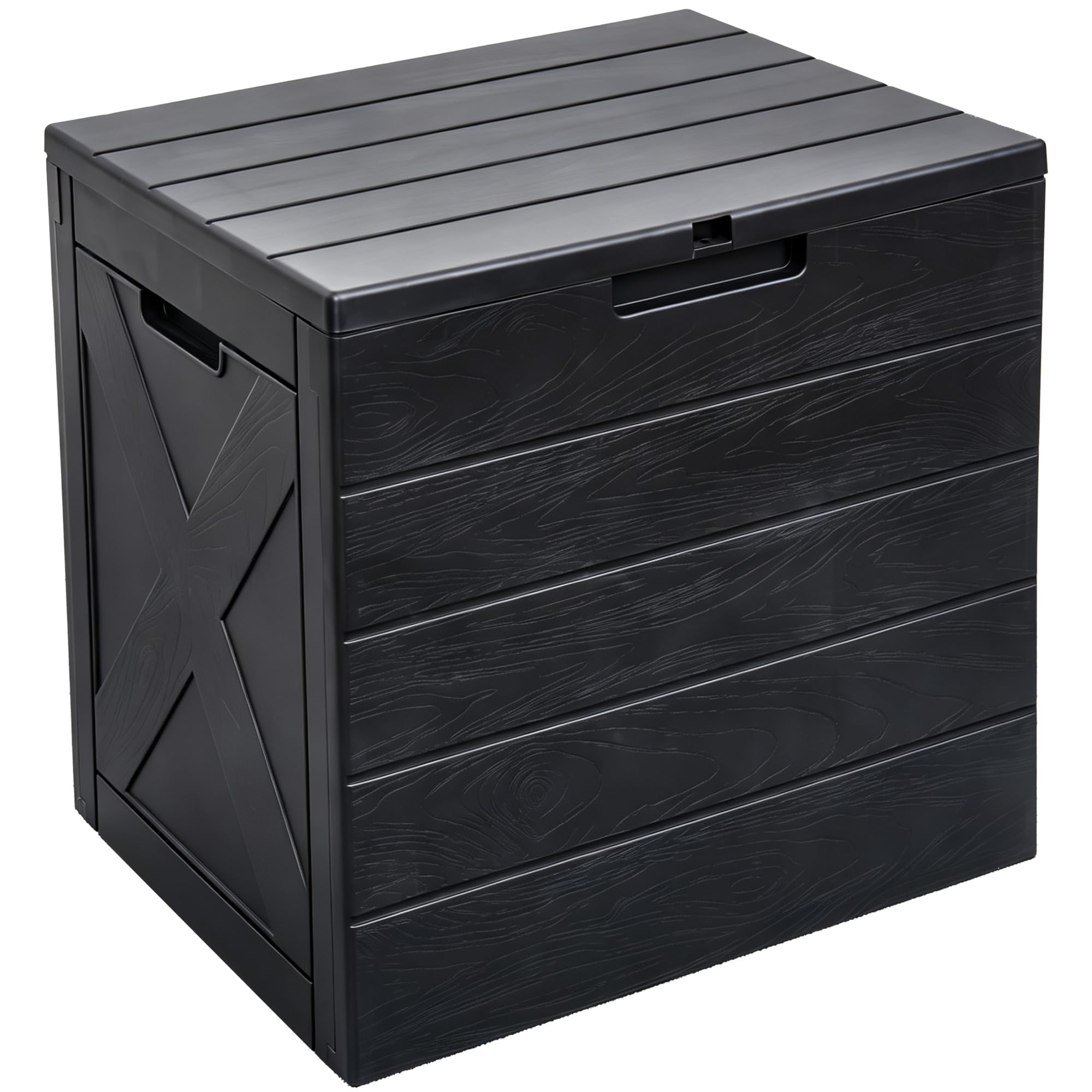 118L Small Garden Storage Box Waterproof Outdoor Plastic Parcel Box Black