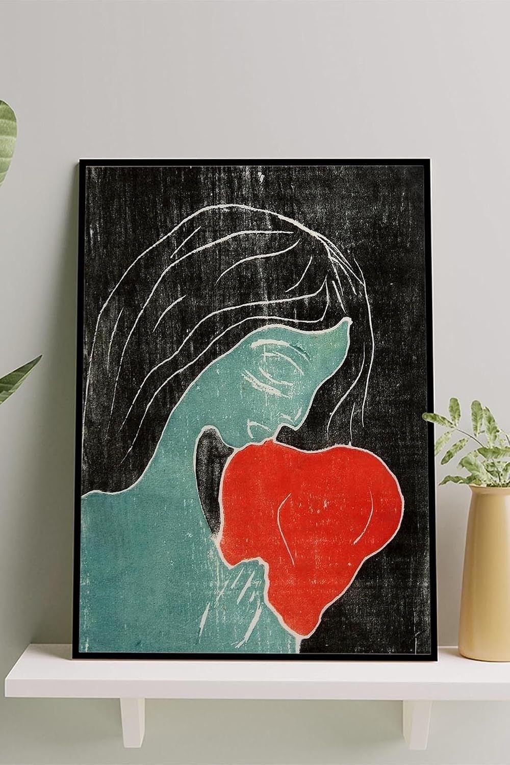 Postermanya (pster14789) Two Heart - Edvard Munch Sanatsal Çerçeveli Tablo 21 x 30
