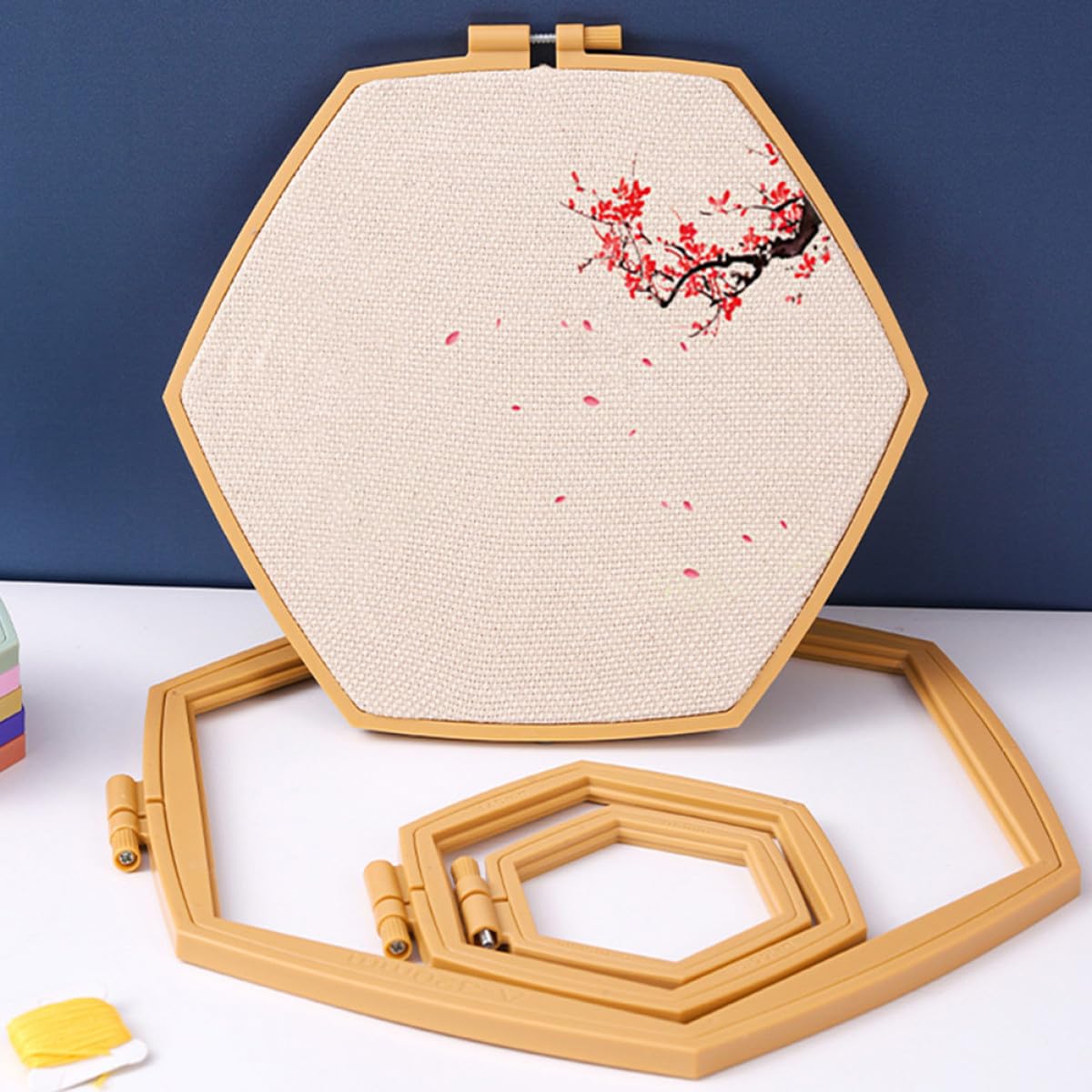 Zerodeko Aros de Bordado para Principiantes y Amantes del DIY 4 Ajustables y Reutilizables de Abs Color Caqui en Quilting y Manualidades