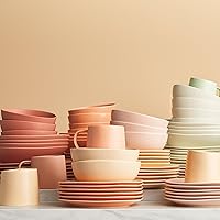 Vista 13 de Stone lain Delilah - Juego de platos llanos de 6 piezas, porcelana, naranja pastel