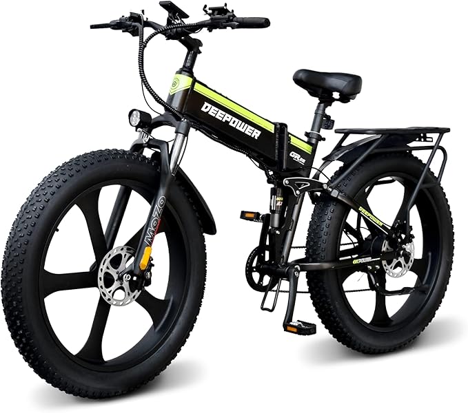 DEEPOWER H26pro Electric Bicycle, 1000W 26" Fat Tire