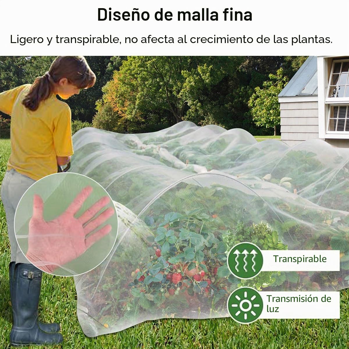 Malla Antipajaros,Redes Anti Insectos 3x10m,Mosquitera Blanca,Malla Fina Anti-Insectos,Red Antipajaros,Red Protectora para Vegetales,Malla Anti-pájaros,Protección para Frutas