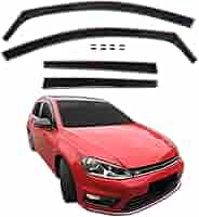 Deflettori D'Aria Heko Per Volkswagen Golf 6 VI 3 Porte 2008-2013 - Nero Antivento - Foto 3