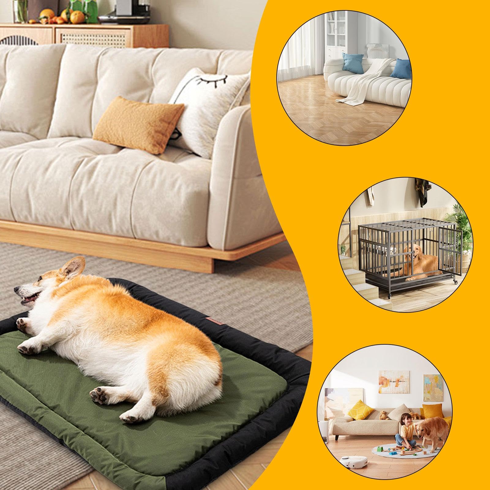 Générique Matte Dog Kennel, Oxford Dog Cushion, antypoślizgowe maty dla kotów, 21,65 x 15,75 x 3,94 cala, akcesoria dla psów dla małych psów, średnie, duże psy, wygodna podkładka Kennel