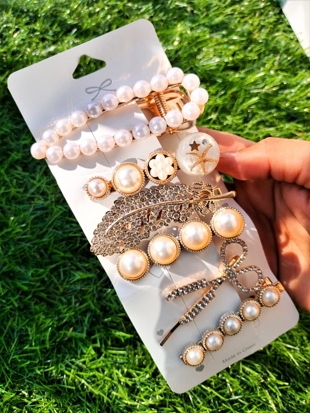 GenericAspire T Stylish Korean Fashion Style Pearl Metal Hair Clips Hair Pin Hair Accessories For Women And Girls (Pack Of 6)