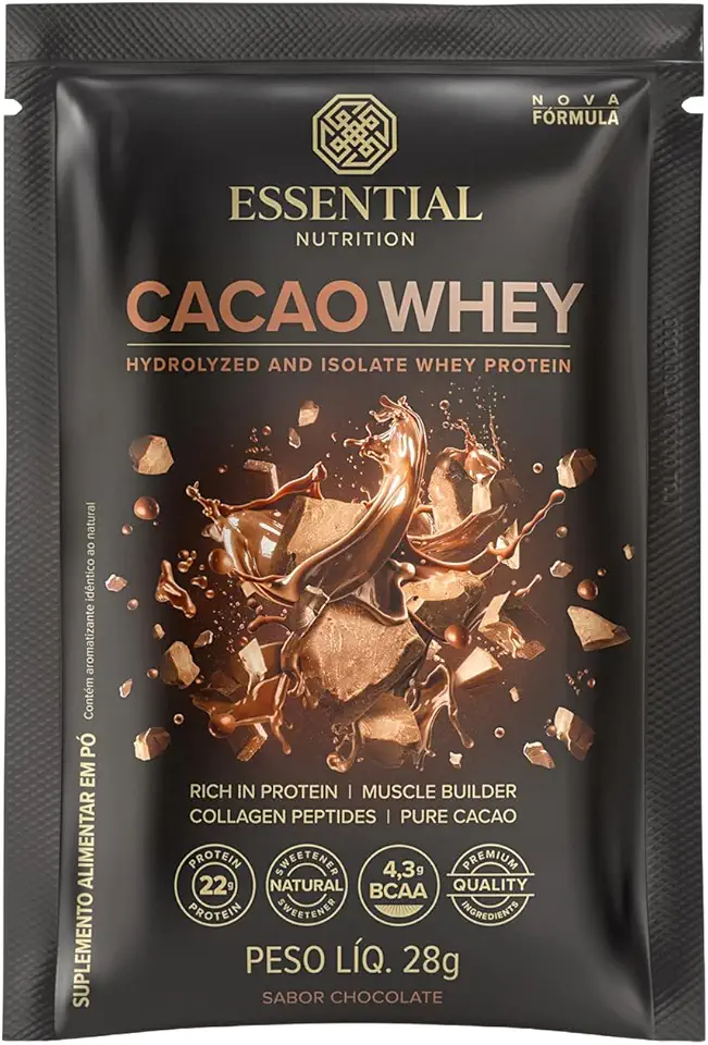Cacao Whey Sachê Essential Nutrition 28g