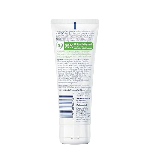Vista 50 de NIVEA Crema hidratante suave y refrescante para cara, cuerpo y manos, ligera, no grasosa, hidratante corporal de 48 horas con aceite de jojoba