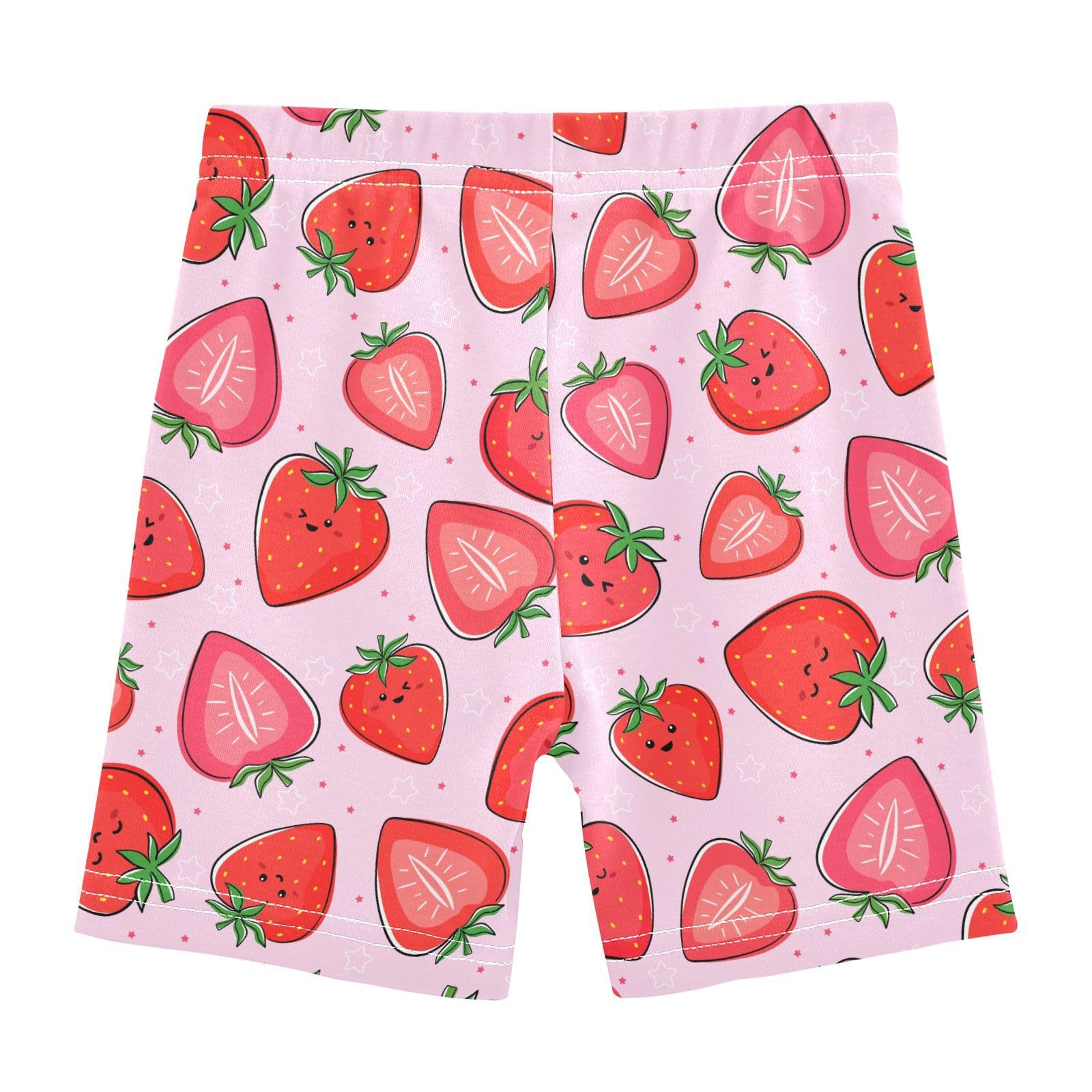 JHKKU Girls Strawberry Shorts Cotton Cartwheel Bike Kids Biker Under Dress Dance Short Girl Clothes 6T