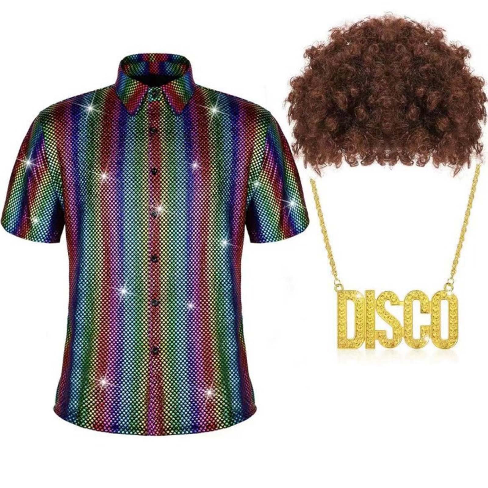Générique Déguisement Disco : Chemise À Paillettes Métalliques pour Enfants Idéale pour Les Jeux De Rôle Les Fêtes Et Les Spectacles