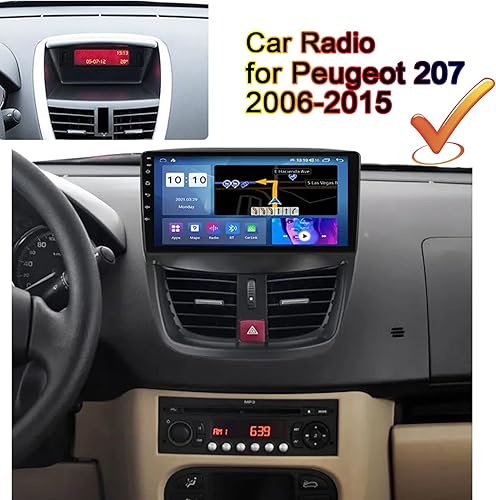 Miniatura 2 de Estéreo de coche doble DIN con 9 pulgadas Android 11 Sat Nav reproductor de video para Peugeot 207 2006-2015 Autorradio Support DSP DAB+ OBD2