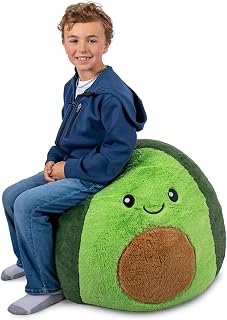 Big Joe Avocado PlushiPals Super Soft Bean Bag Chair for Kids, Ultra-Soft Plush Polyester Blend, 2.5 feet Refillable