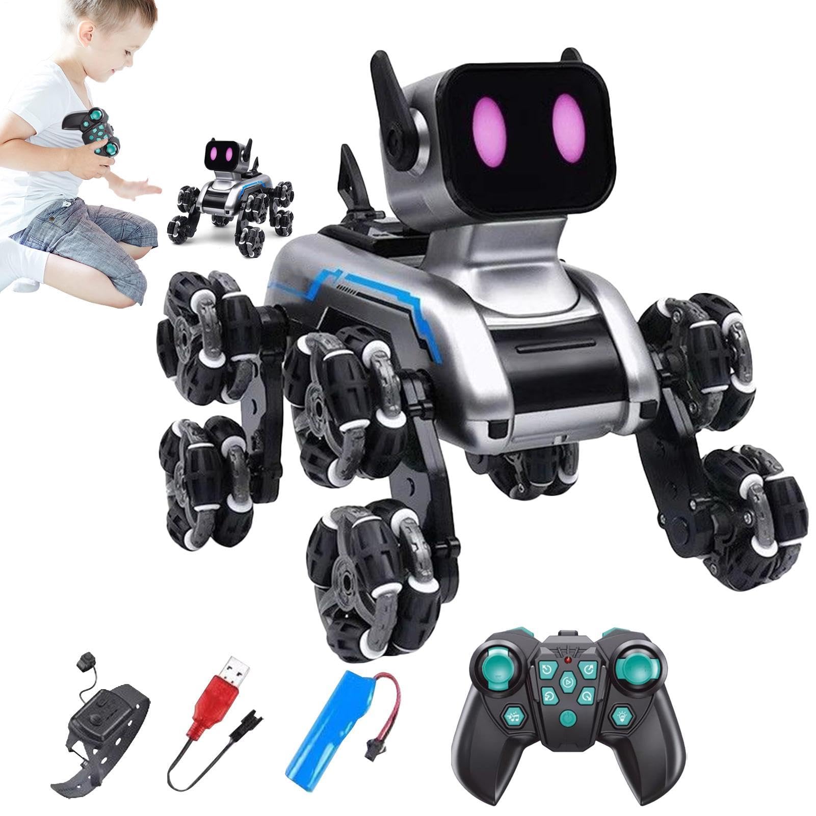 Robot inteligente de perro con control remoto, robot de cachorro