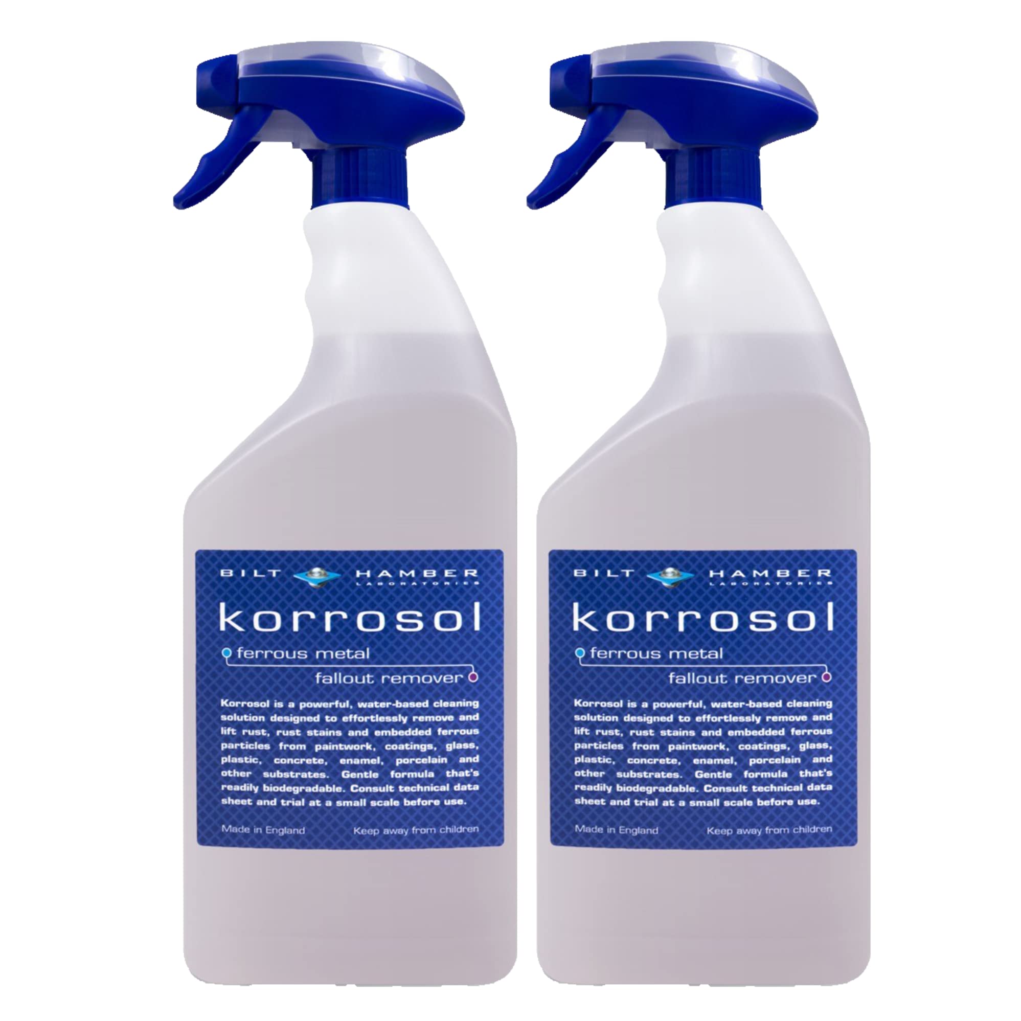 2 X Bilt Hamber Korrosol Metal Fallout Iron X/Iron Out Remover Paintwork & Alloy Wheels