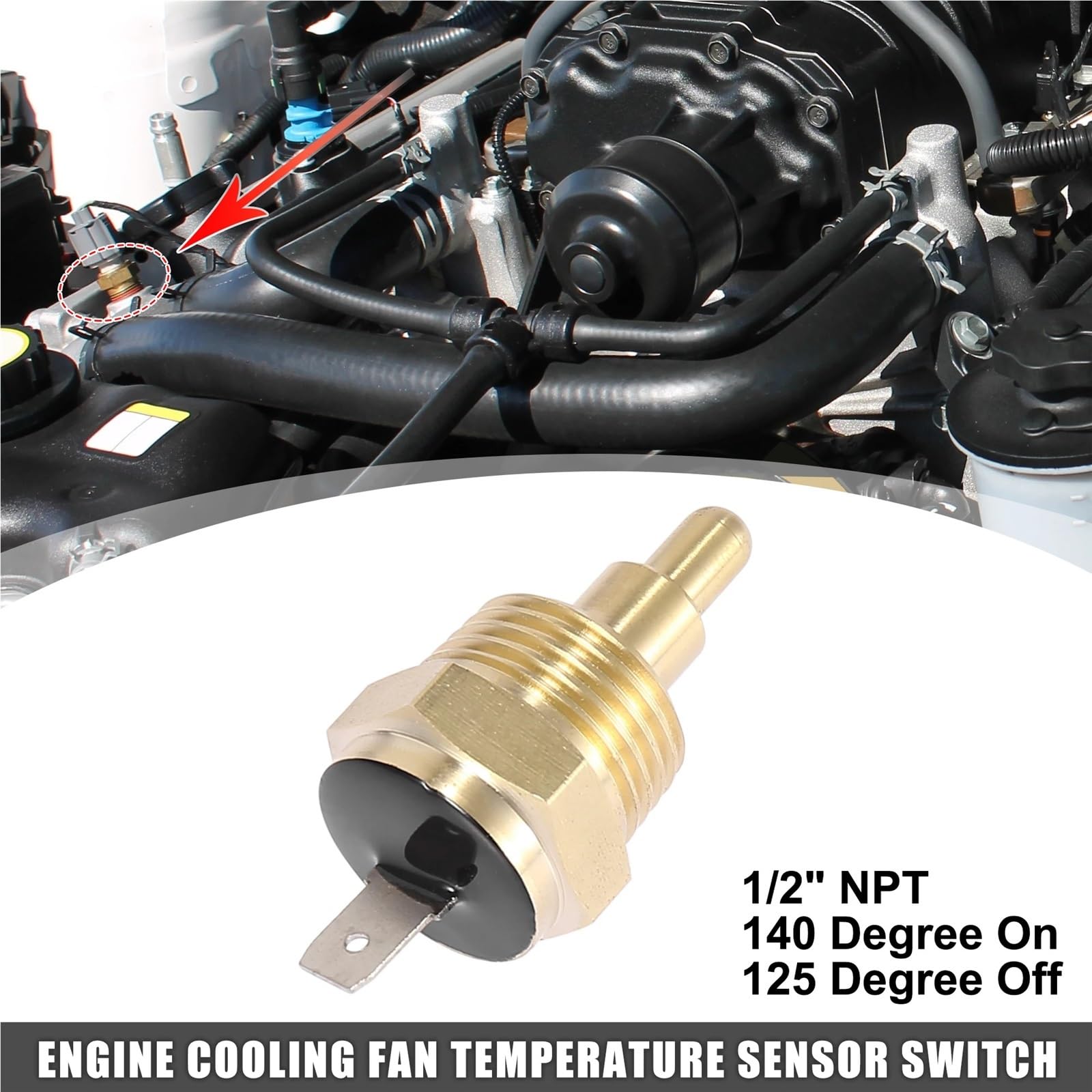 Universal Auto Kühler Fan Temperatur Sensor Schalter Teile Autos Ersatzteile Sensoren Zubehör Motor Thermostat Sensor Thermostat(175-190 Degree)