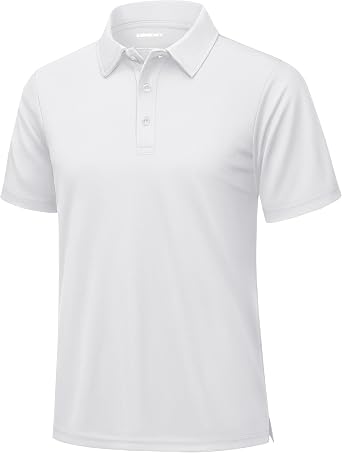 KEFITEVD Mens Polo Shirts Short Sleeve Moisture Wicking Dry Fit Performance Collar Golf Athletic Casual T-Shirt