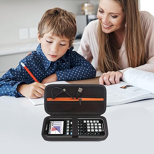 Vista 70 de Elonbo Funda de transporte para calculadora gráfica de color Texas Instruments TI-84 Plus CE/TI-84 Plus/TI-83 Plus/TI-83 Plus CE, bolsillo de malla