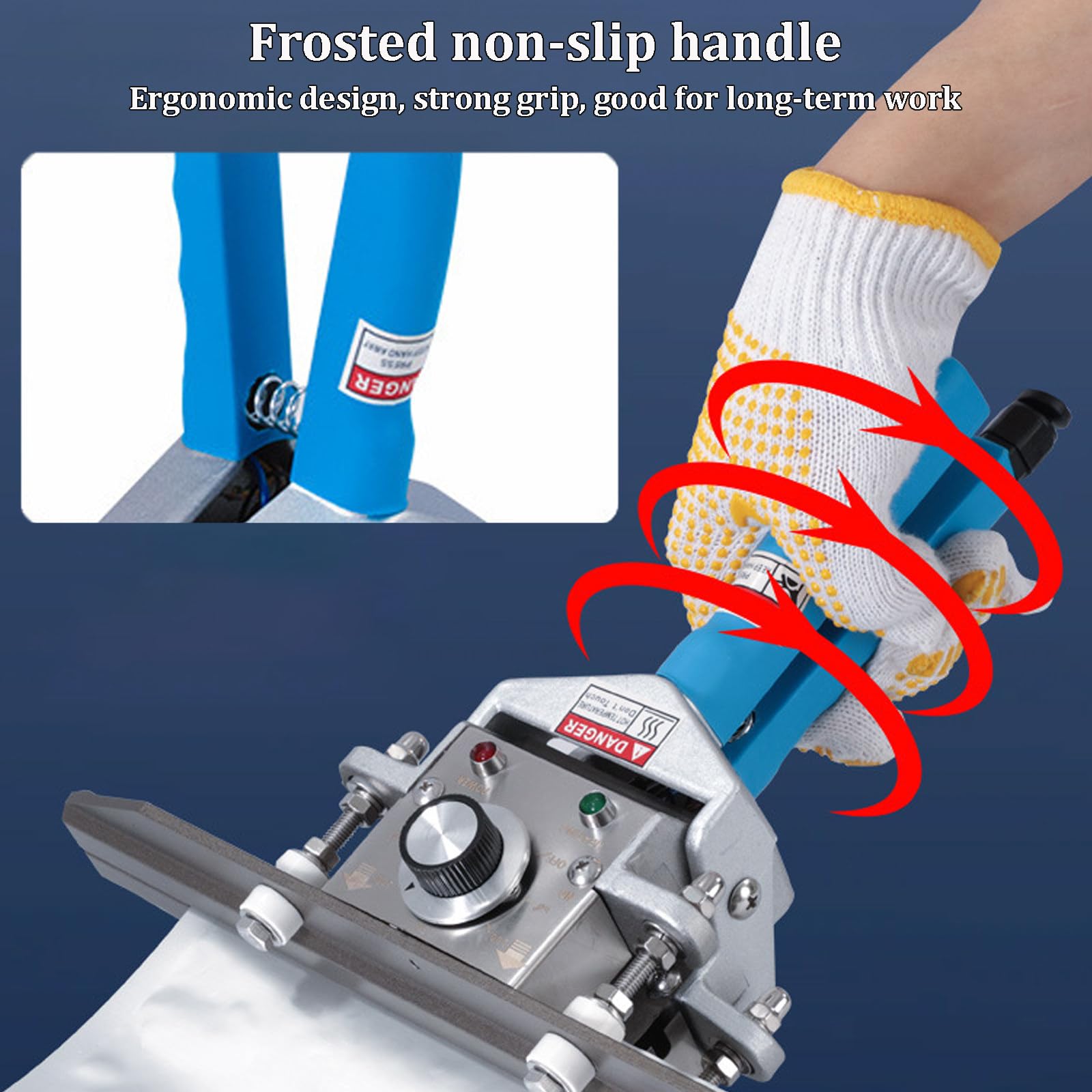 Sellador TéRmico De Mano, Sellador De Bolsas De PláStico De 200/300/400/500/600 Mm, Sellador Por Impulso, MáQuina Envasadora De Bolsas Con Sellador Al VacíO, Para Bolsas,Blue60cm