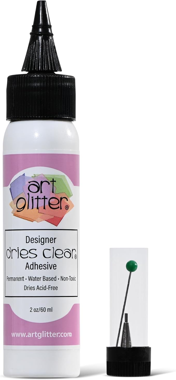 Art Institute Glitter Designer Dries Clear Glue, 2oz Bottle with