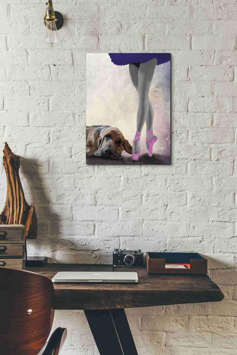 Epic Graffiti 'Bloodhound And Ballet Dancer' by Fab Funky Canvas Wall Art, 12"x16"