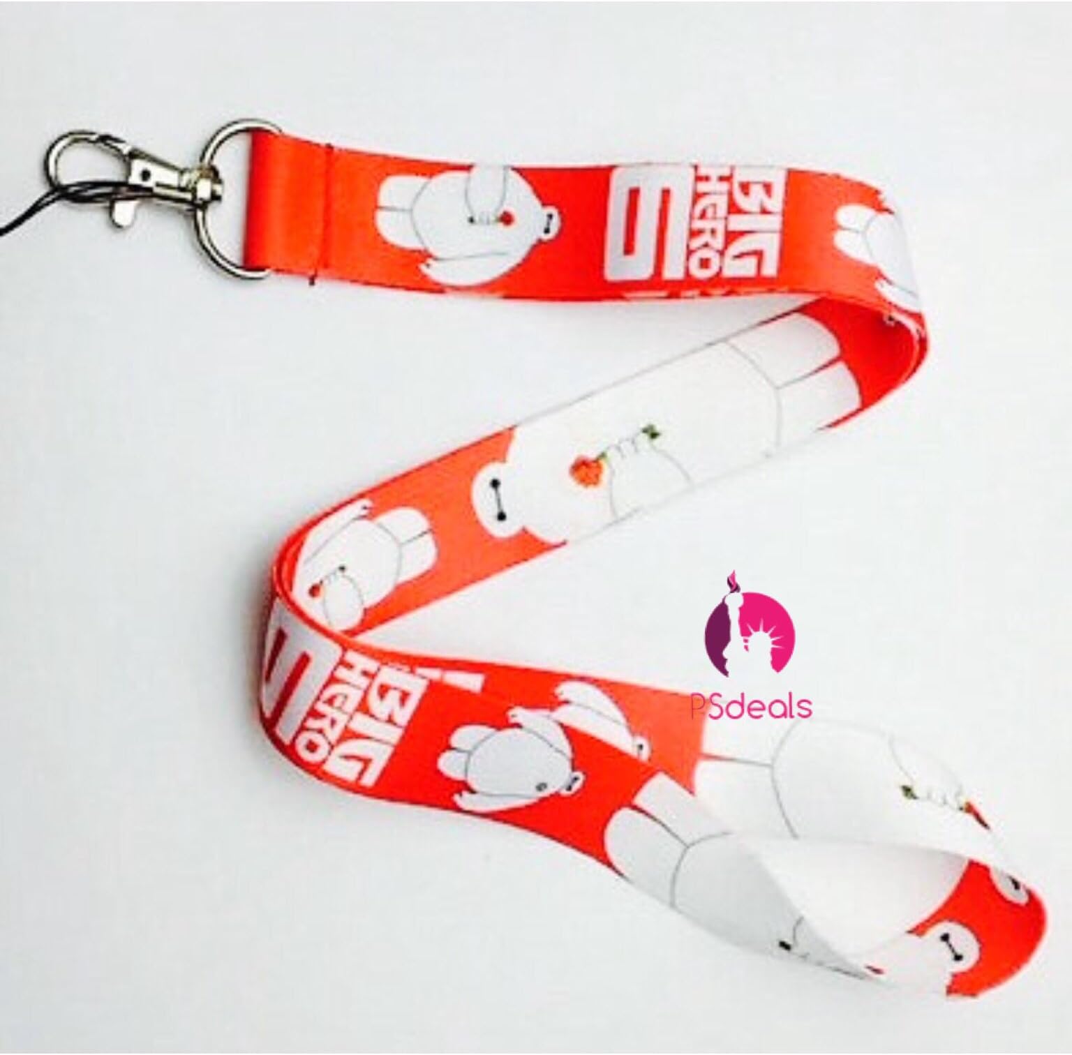 Baymax Big Hero 6 Lanyard ID Badge Keychain Holder Red & White By PSdeals