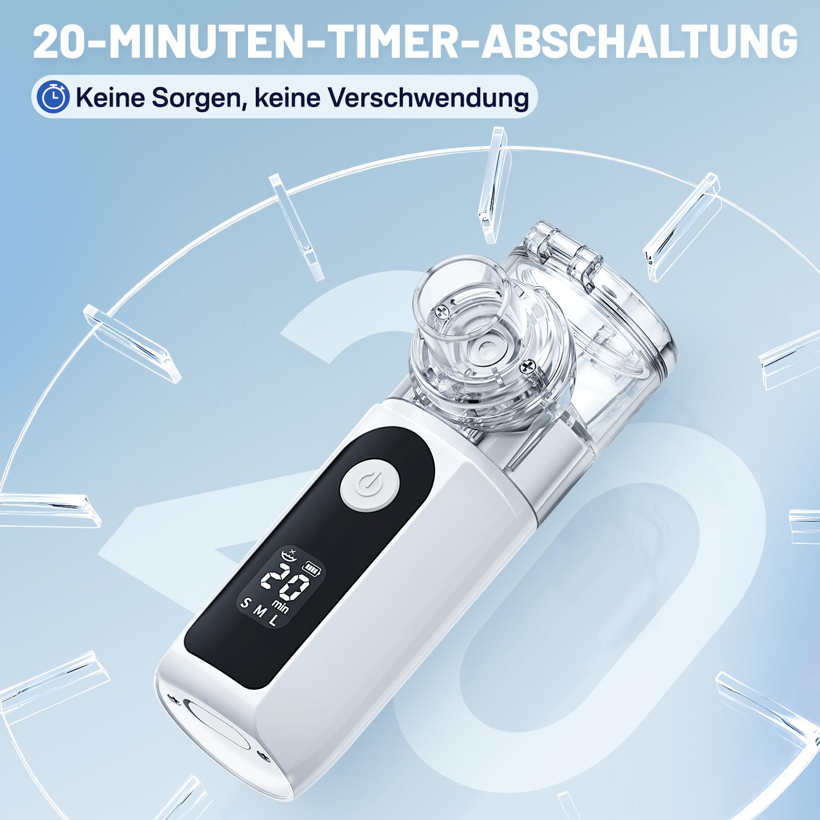 Portable Nébuliseur Aérosol Portable Pour Adulte Enfant bébé, Nebulisateur Affichage Numérique Silencieux, Portable Inhalateur Electrique Aérosol Pour La Maison et Le voyage