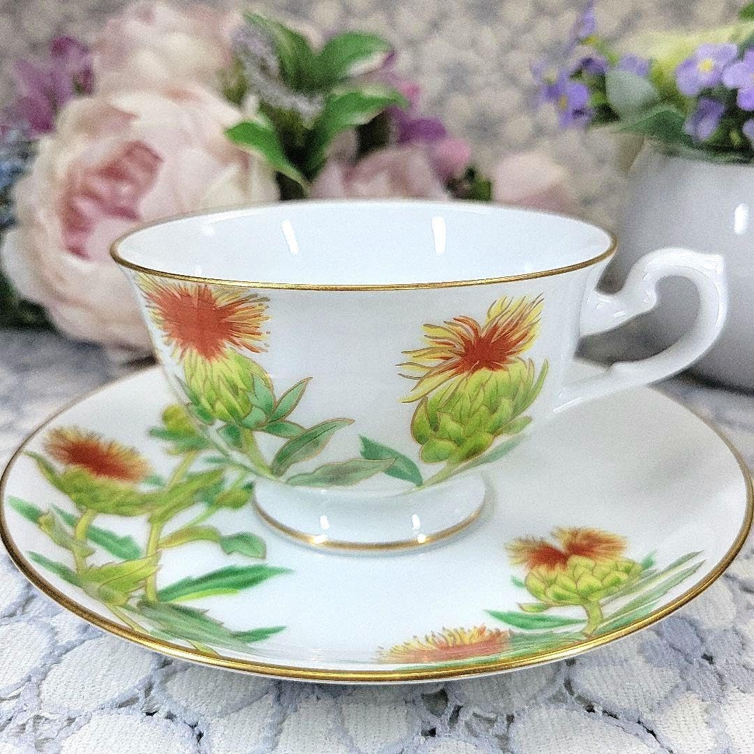 万葉の花　ティーカップソーサー　4客 万葉の花 ティーカップソーサー 4客