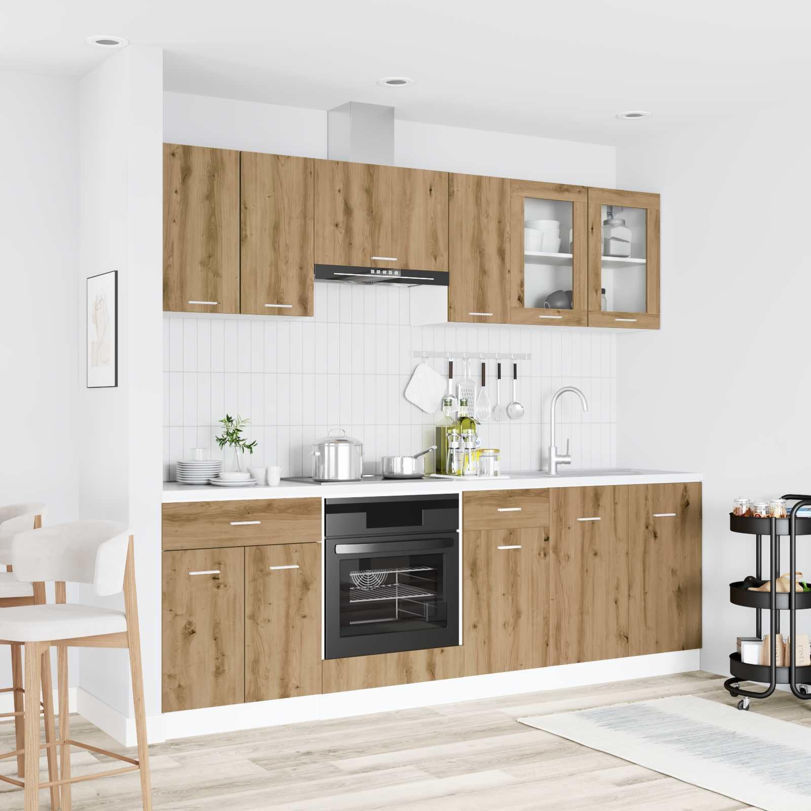 vidaXL Unità Cucina Lyon 8 pz Legno ingegnerizzato