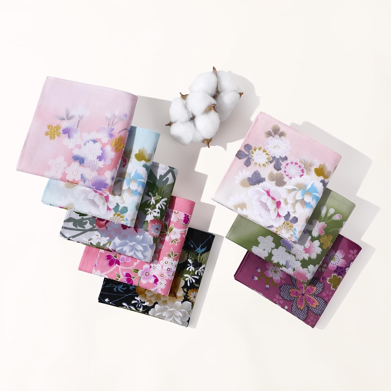 GREATEE Handkerchiefs for Women, 4/8Pcs 17” Soft Cotton Vintage Floral Printing Ladies Hankies image 2