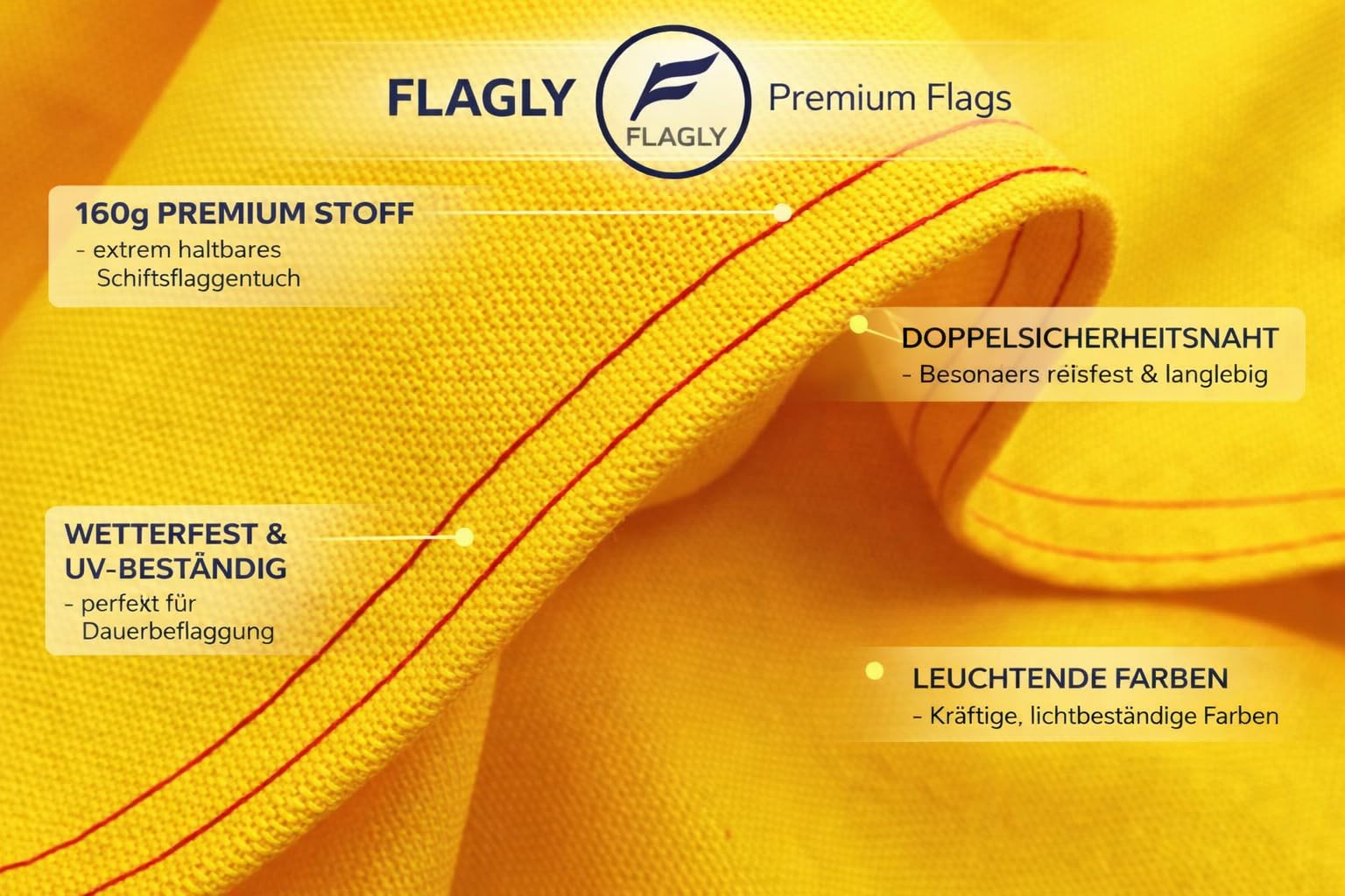 Premium Deutschland Flagge 100x150 cm mit Ösen - hochwertiges Schiffsflaggentuch, 160g/m² - sehr lange Haltbarkeit, robust & witterungsbeständig, Deutschlandflagge