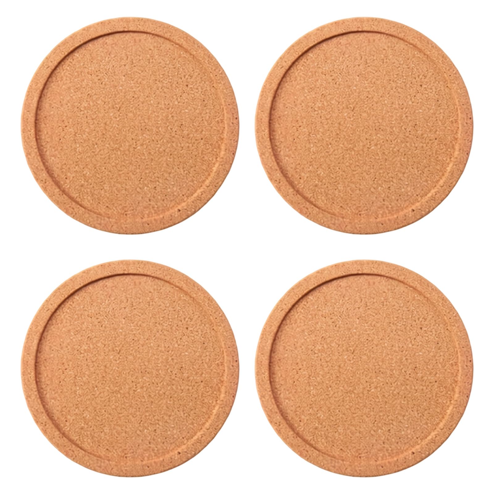 Cork Coasters, NonSlip Absorbent Coasters for Drinks Round Cork-Coaster with Lip Reusabled Water Absorbing-coaster Glasses Mugs Cup Pads Coffee Table Protectors Home Decoration