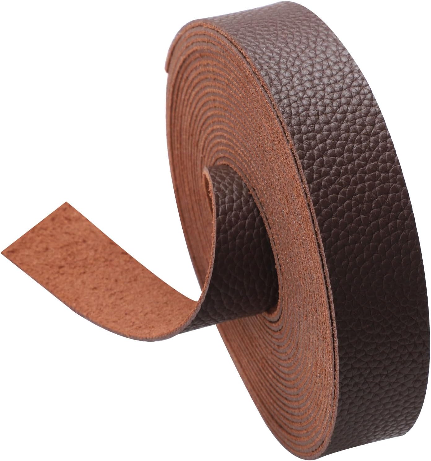 picheng Faux Leather Strap 1 Inches Wide Lychee Texture Leather Straps for Crafts, 200 Inches Long Faux Leather Strips