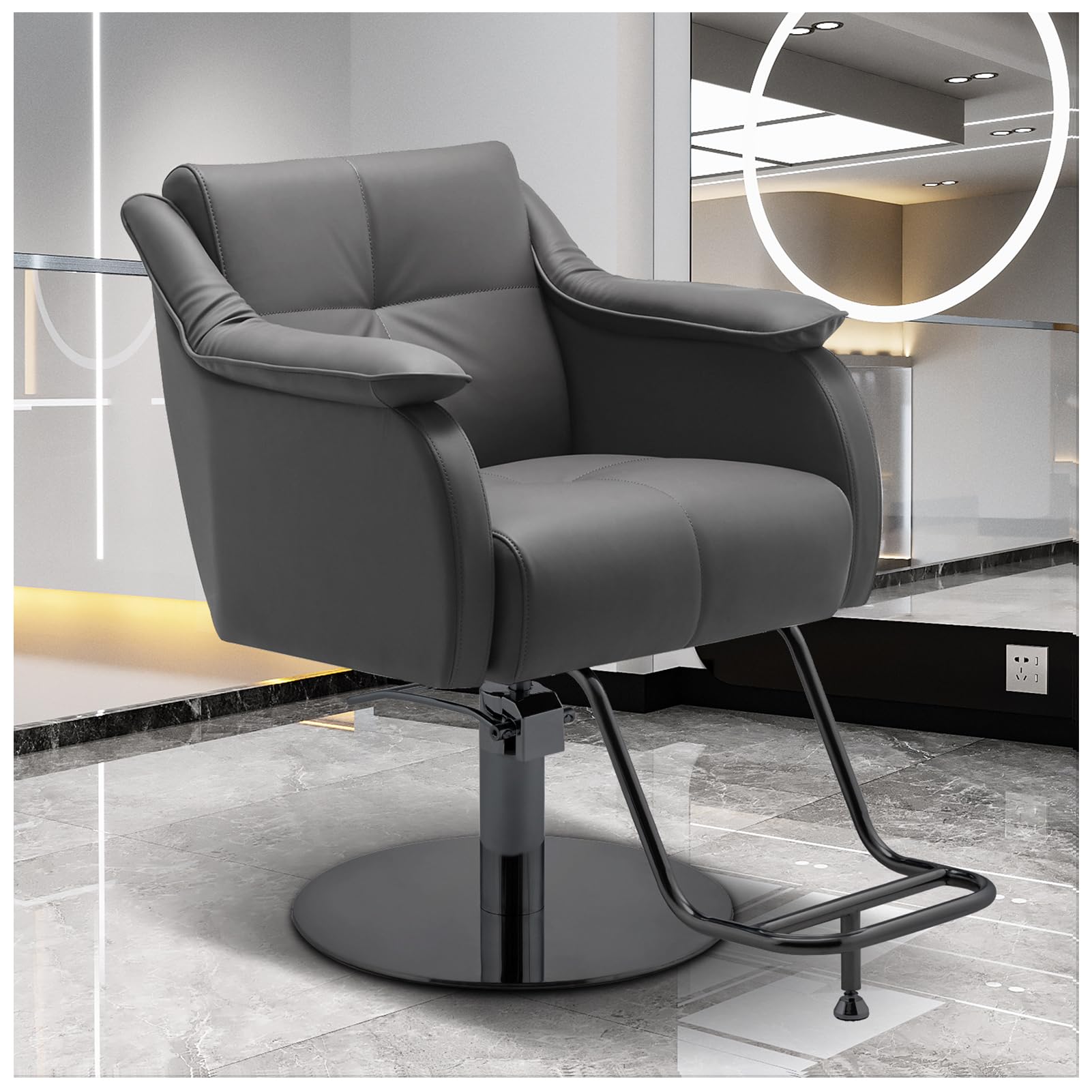 Hydraulischer Friseurstuhl, höhenverstellbar für komfortables Haarstyling, perfekt für Schönheitssalons und Spas