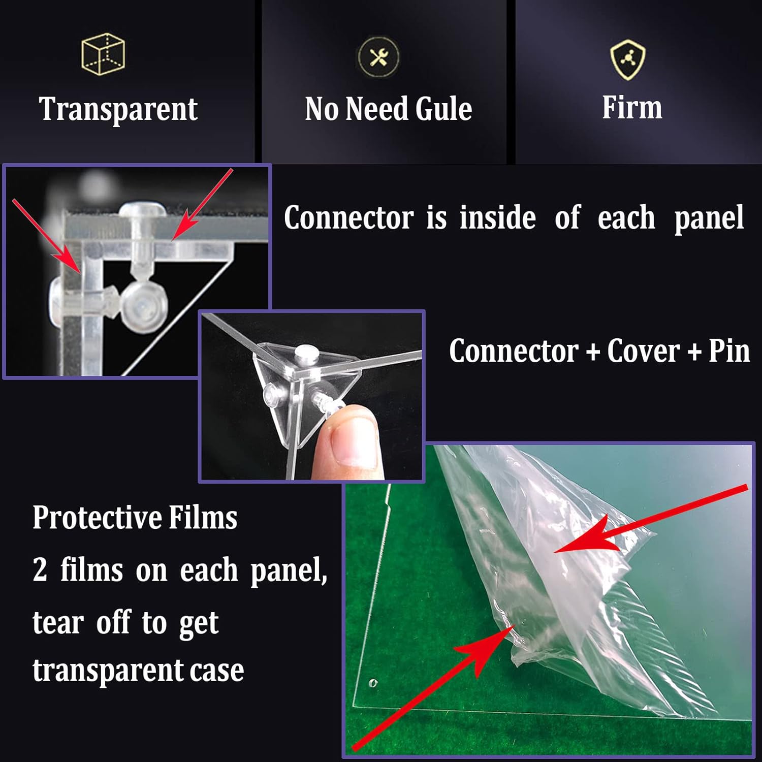 Display Case for Lego 76191 76223 - Acrylic Clear Display Box for [Infinity/Nano Gauntlet] Model - 7.4x6.3x14.1inch