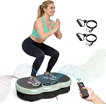 Vibration Plate Exercise Machine for Body Shaker Machine & Weight Loss, Shake Plate with Resistance Bands, 120 Speed Levels, Remote Control, Full Body Workout, Compact Home Gym Equipment