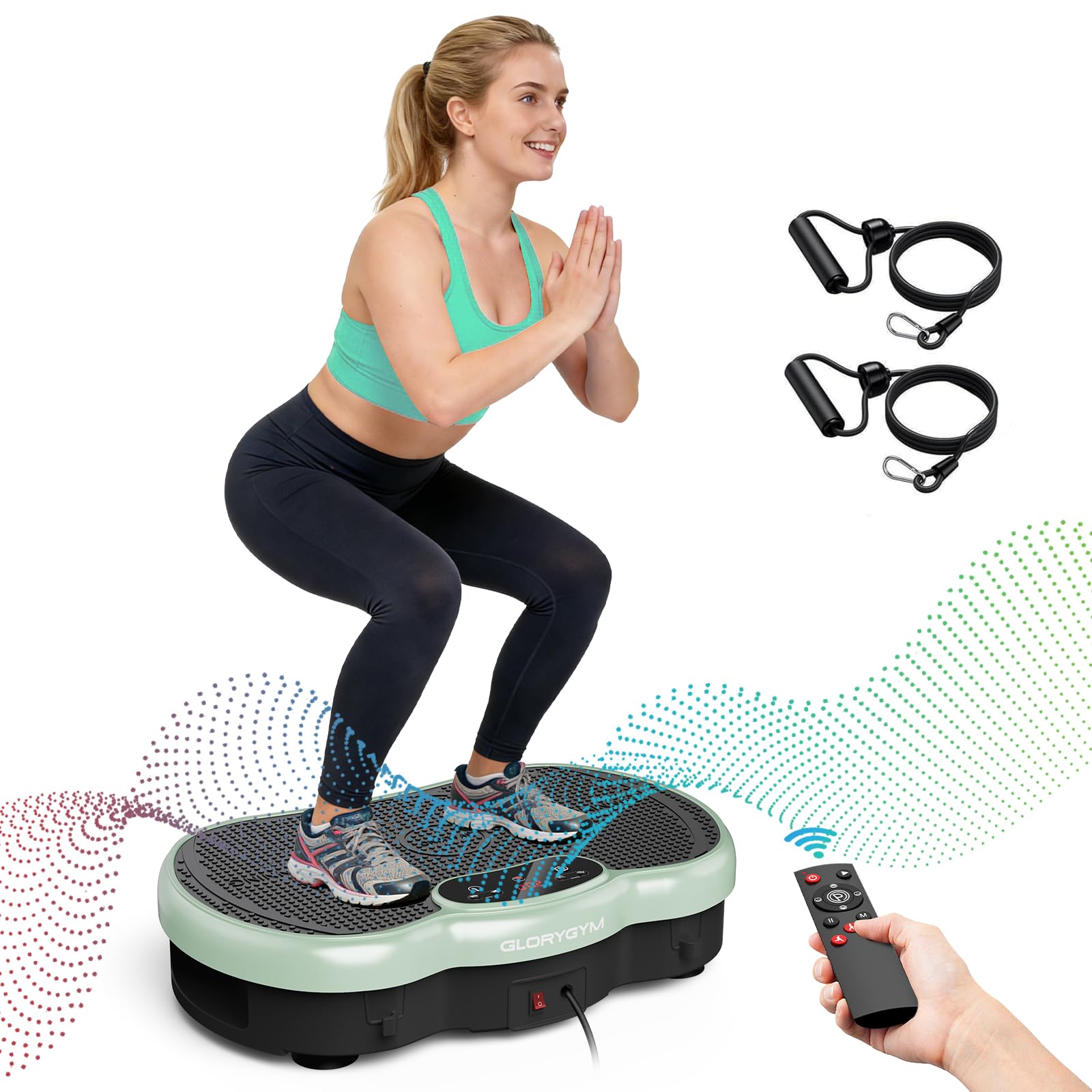 Vibration Plate Exercise Machine for Body Shaker Machine &amp; Weight Loss, Shake Plate with Resistance Bands, 120 Speed Levels, Remote Control, Full Body Workout, Compact Home Gym Equipment