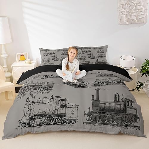 Miniatura 31 de Feelyou Juego de funda de edredón de camión de bomberos, edredón de coche de policía para decoración de habitación de niños, colcha de ambulancia