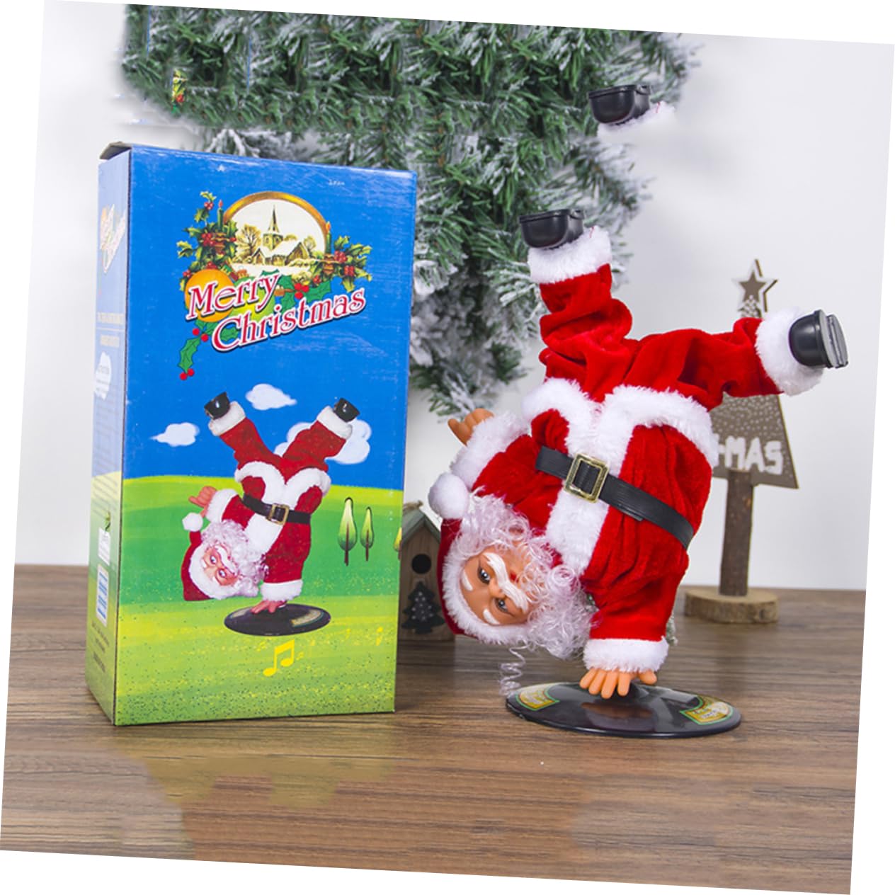 Alipis Babbo Natale che Balla Decorazione Natalizia Elettrica Bambola Danzante per Feste di Natale Ornamento da Tavolo per Interni