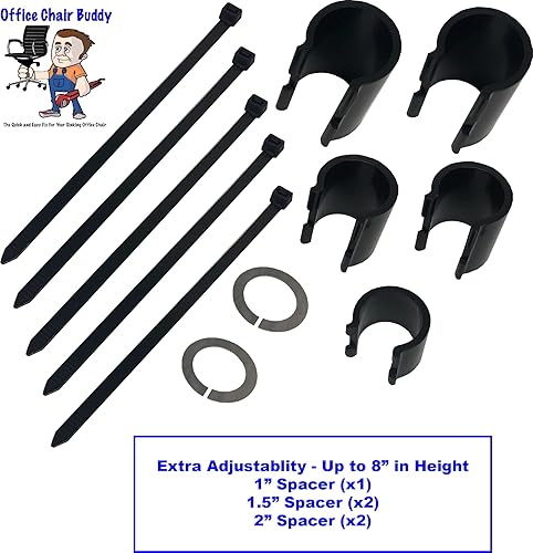 Miniatura 3 de Silla de oficina Buddy XL  Fija tu silla de oficina hundida en minutos  hasta 8 pulgadas de ajustes de altura  No necesita herramientas, color negro