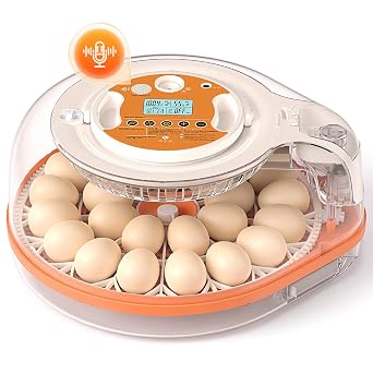 26 Egg Incubators for Hatching Eggs with Smart AI Voice Broadcasting & Two Interchangeable Egg Trays - Auto Turner, Temp/Humidity Control, Egg Candler for Chicken Duck Quail