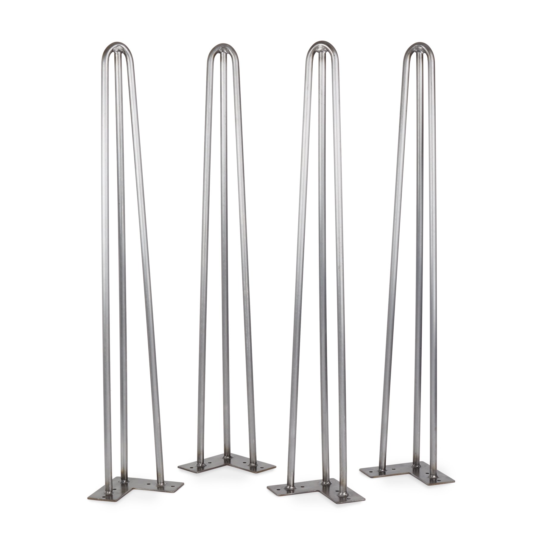28" Hairpin Legs 3 Prong Heavy Duty (Set of 4) Bare