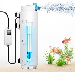 Aquarium Filter for 40-160 Gallon Tank, 300GPH U-V Light with Timer, Adjustable Flow Rate and Direction