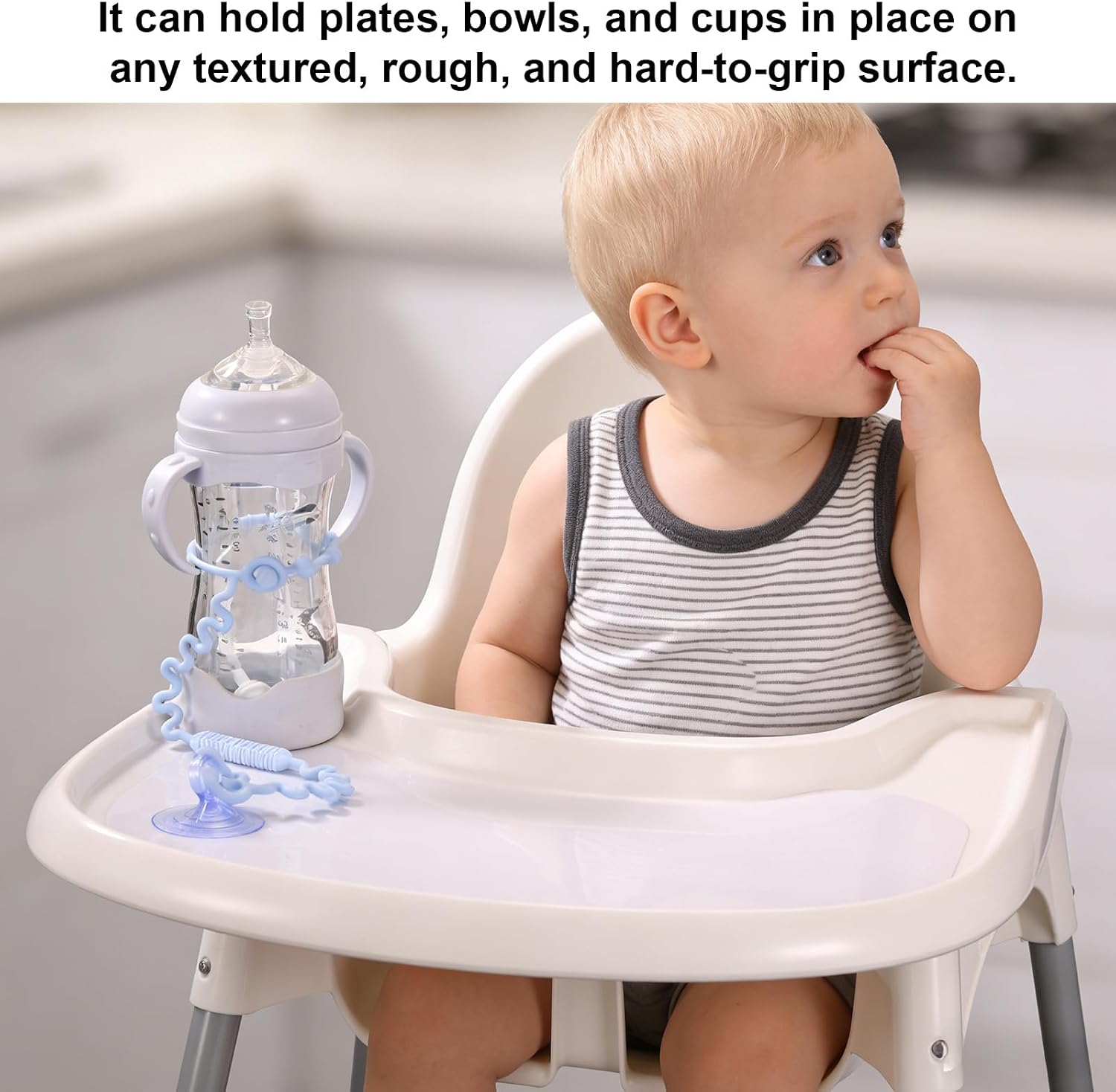 9pcs Suction Solver Stickers for Stokke Tripp Trapp Tray, Includes 3 Suction Cup Stickers Scratch Card 2 Anti-Drop Chain Pads 2 Suctions Cups Cleaning Cloth for Baby Bowls Plates & Toys